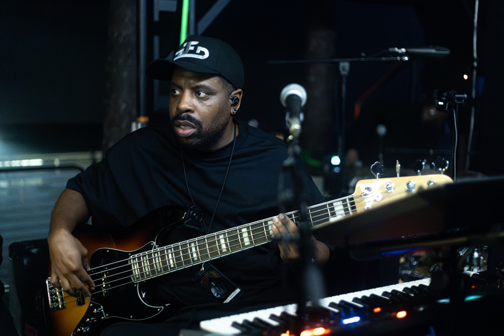 Anthony Ant Parrish with bass guitar
