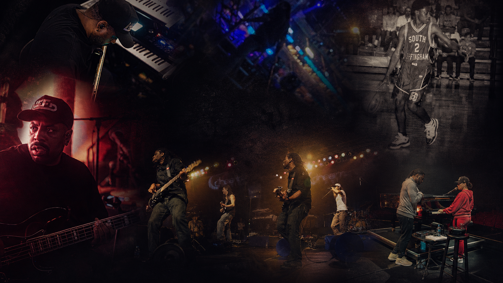 Collage showing Ant Parrish across different stages of his musical career